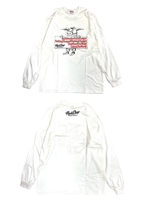 SLOGAN L/S TEE (WHITE) / スローガン ロングスリーブ Tシャツ