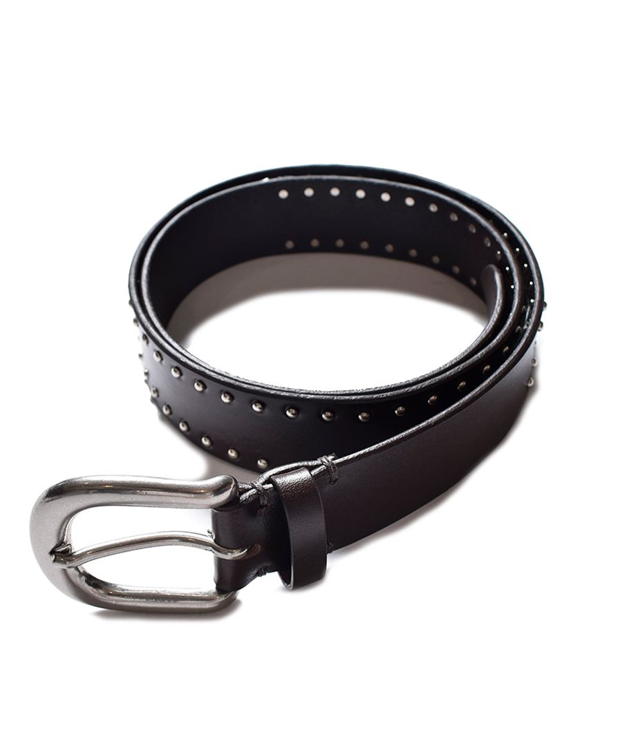 MINEDENIM - Double Studs Leather Belt (BLK) / ダブル スタッズ レザー ベルト | LOOPHOLE