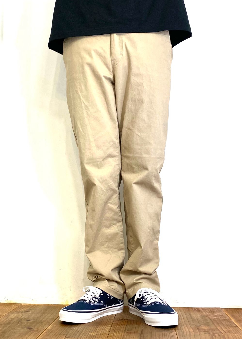 CHINO L/L PANTS SLIM (BEIGE) / スリムタイプ チノ パンツ