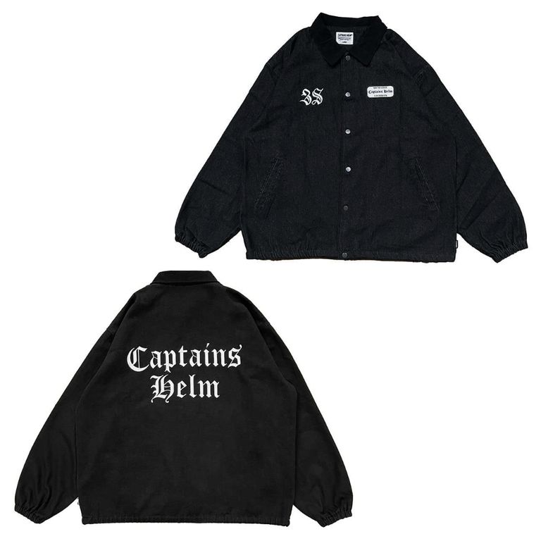 CAPTAINS HELM - LOGO DENIM COACH JKT (BLACK) / ロゴ刺繍 ブラック 