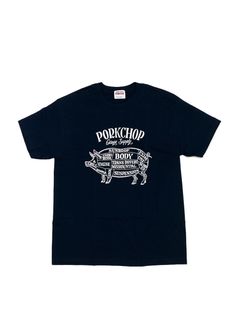 PORK FRONT TEE 25 (NAVY) / ポーク フロント ロゴ Tシャツ