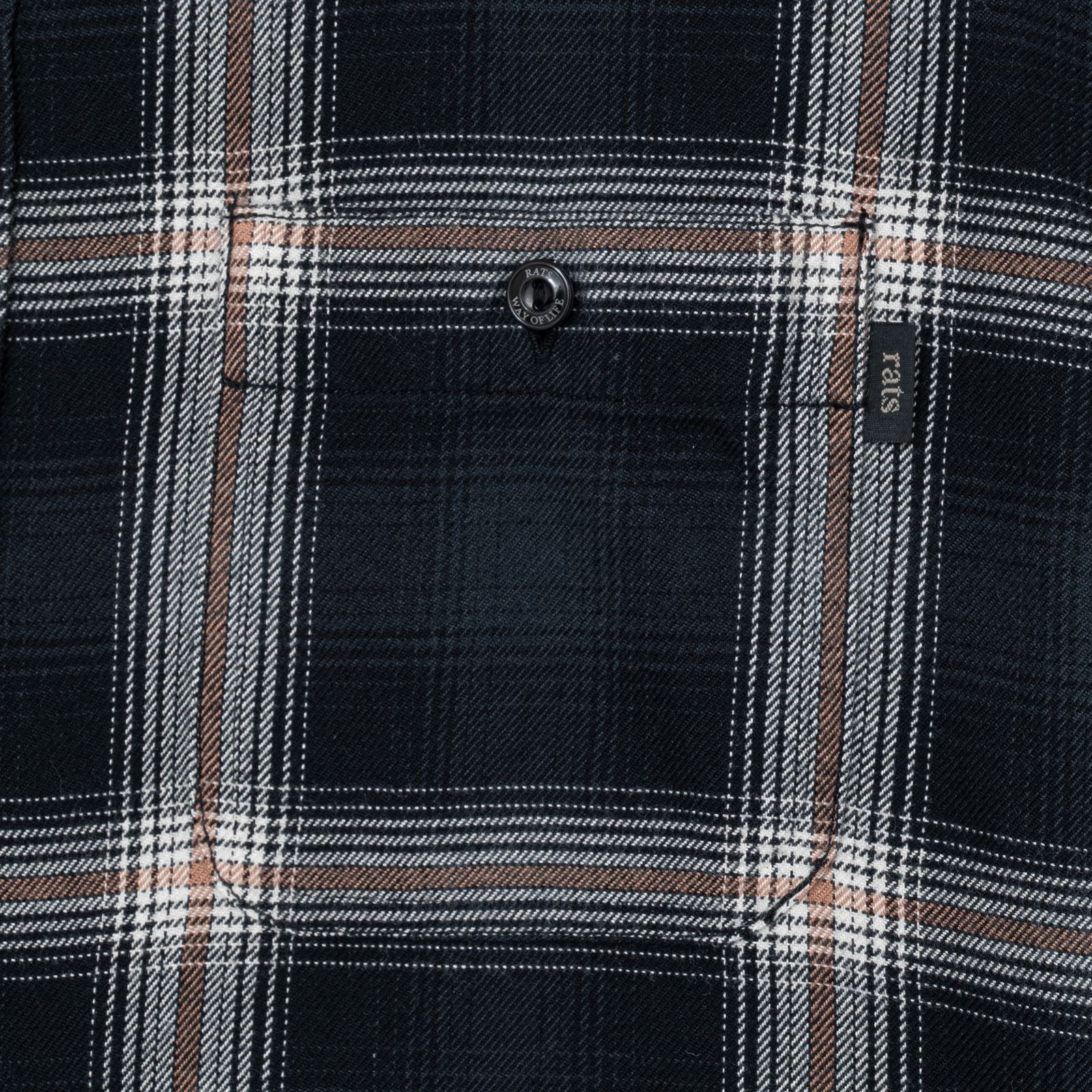 【ラスト1点】COTTON RAYON CHECK SHIRT (BLACK×BEIGE CHECK) / チェック コットンレーヨン ネルシャツ