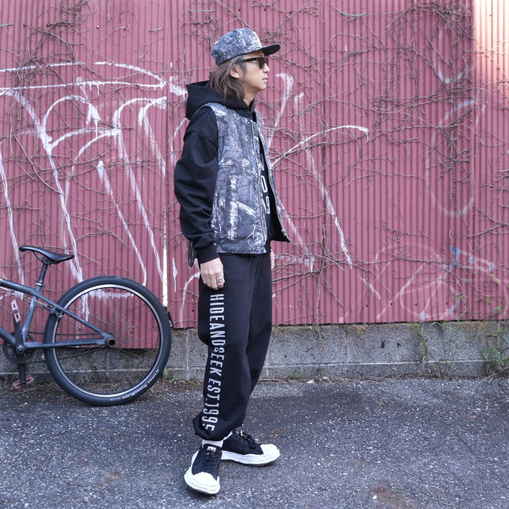 Camo Zip Work Vest (BLACK CAMO) / オリジナル カモフラージュ ワークベスト / セットアップ可能