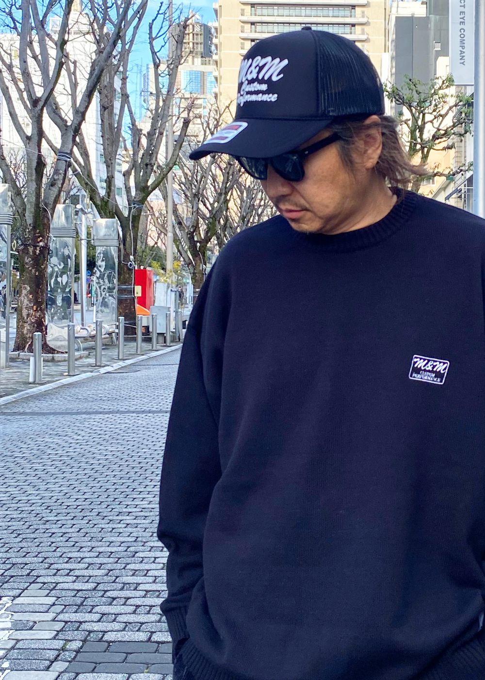 MESH CAP (BLACK) / ロゴ プリント メッシュ キャップ