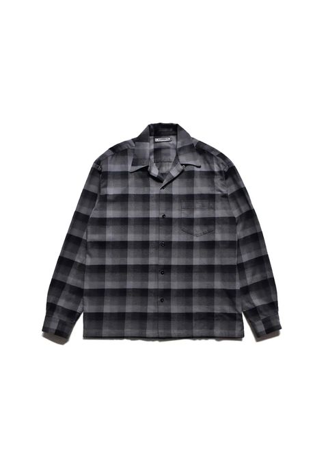 【ラスト1点】C.R Flow Ombre Check Open Collar L/S SH  (BLT) / オンブレチェック オープンカラーシャツ