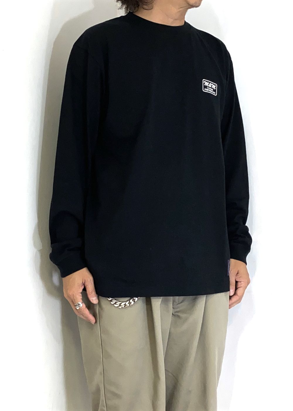 Print L/S Tee (BLACK) / プリント ロンT