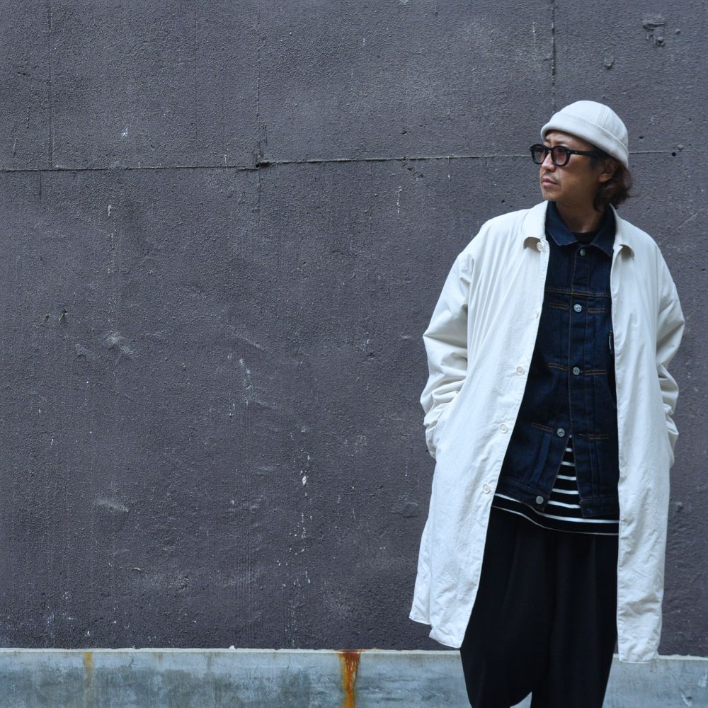 COOTIE PRODUCTIONS - PADDED BAL COLLAR COAT (IVORY) / コットンバル