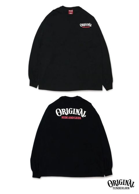 ×TENDERLOIN POCKET L/S TEE (BLACK) / テンダーロイン コラボポケットロンT