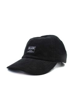 【ラスト1点】CORDUROY CAP (BLACK) / ロゴ刺繍 コーデュロイキャップ