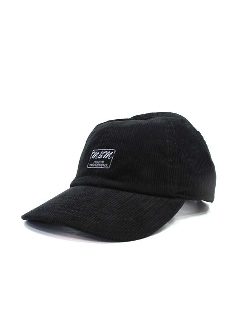 【ラスト1点】CORDUROY CAP (BLACK) / ロゴ刺繍 コーデュロイキャップ