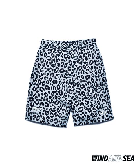 ×WDS Lips Leopard Print Easy Shorts (LGR) / ウィンダンシー コラボ レオパードリップ ショーツ