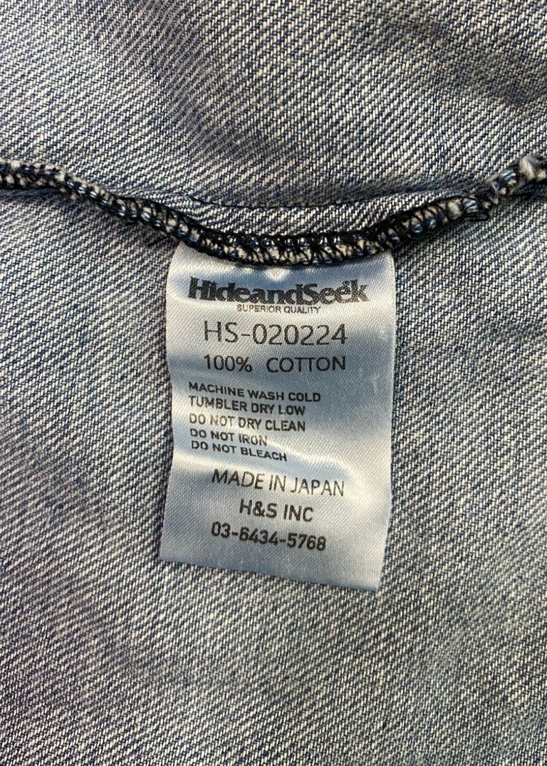 HIDE AND SEEK - DENIM B.D L/S SHIRT (INDIGO) / バックプリント 