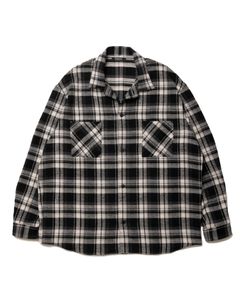 R9 CHECK OPENCOLLAR SHIRT (BLACK) / チェック オープカラー シャツ