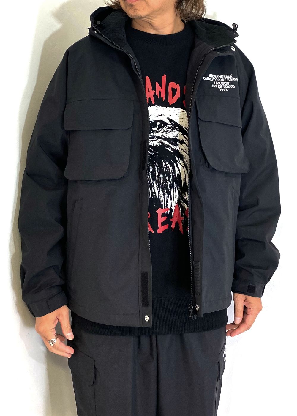 Nylon Mountain Jacket (BLACK) / ナイロン マウンテン パーカー / セットアップ可能