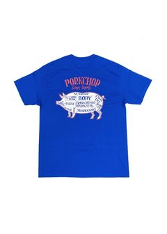 PORK BACK TEE (BLUE) / ポークバック ロゴ Tシャツ