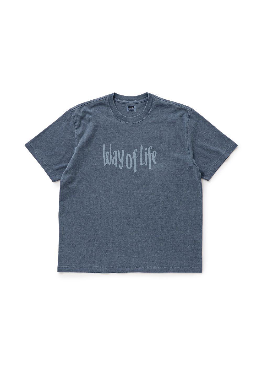 WAY OF LIFE TEE (NAVY) / スローガン プリント Tシャツ