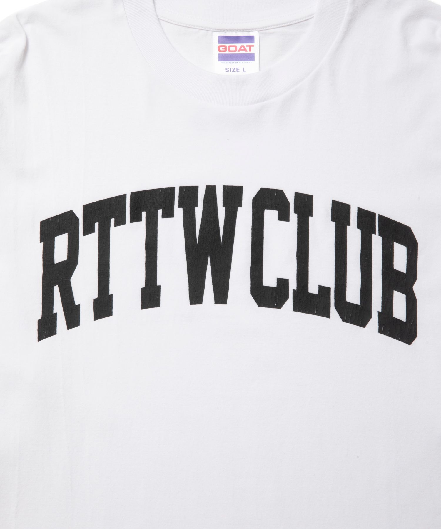 RTTW.C LS TEE (WHITE) / カレッジロゴ プリント Tシャツ