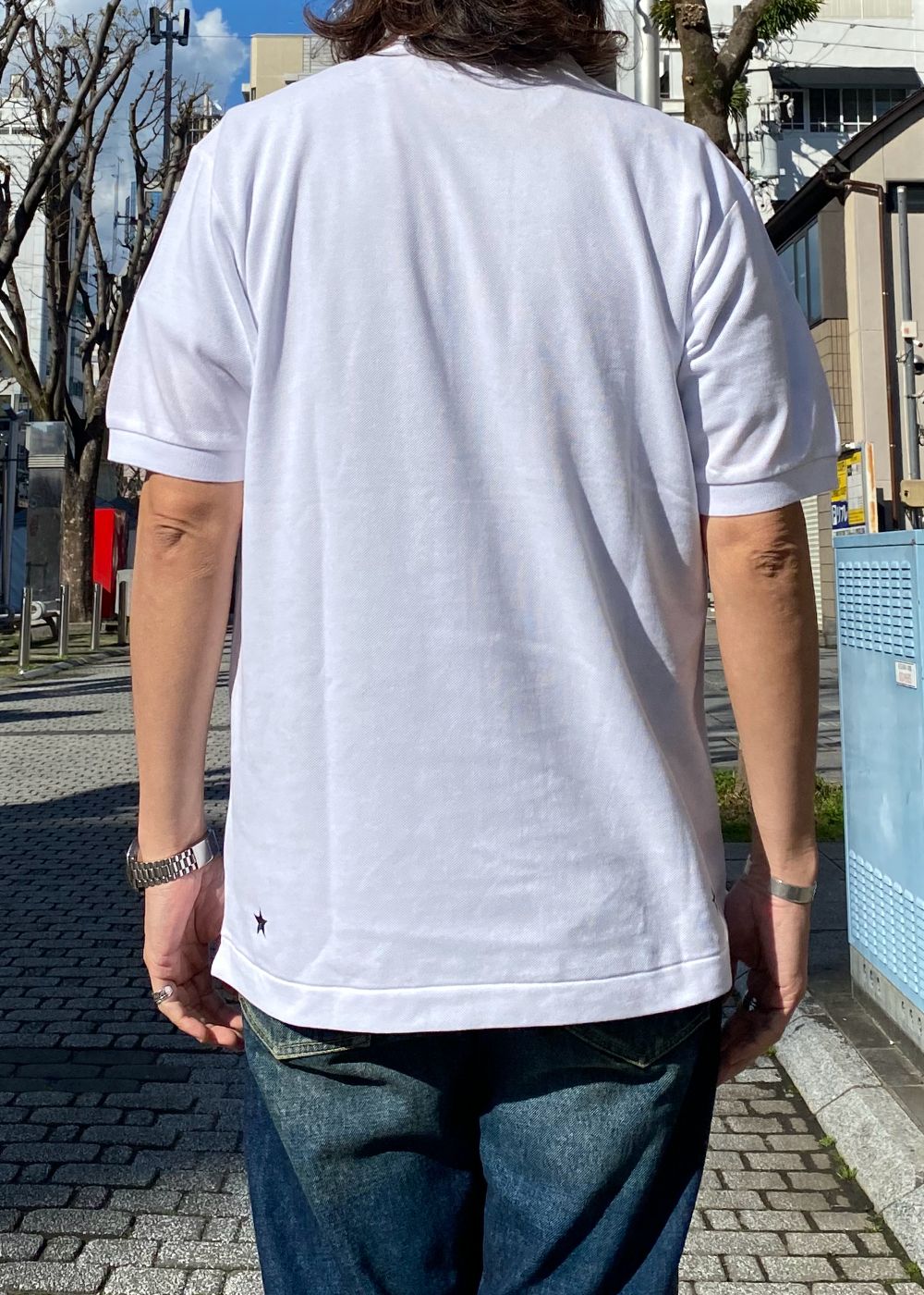 POLO SHIRT (WHITE) / ロゴ刺繍 ポロシャツ