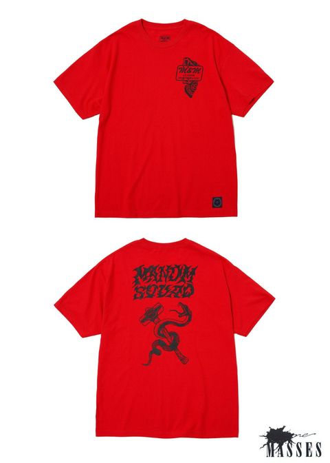 ×MASSES T-SHIRT SQUAD (RED) / マシス コラボレーション プリントT