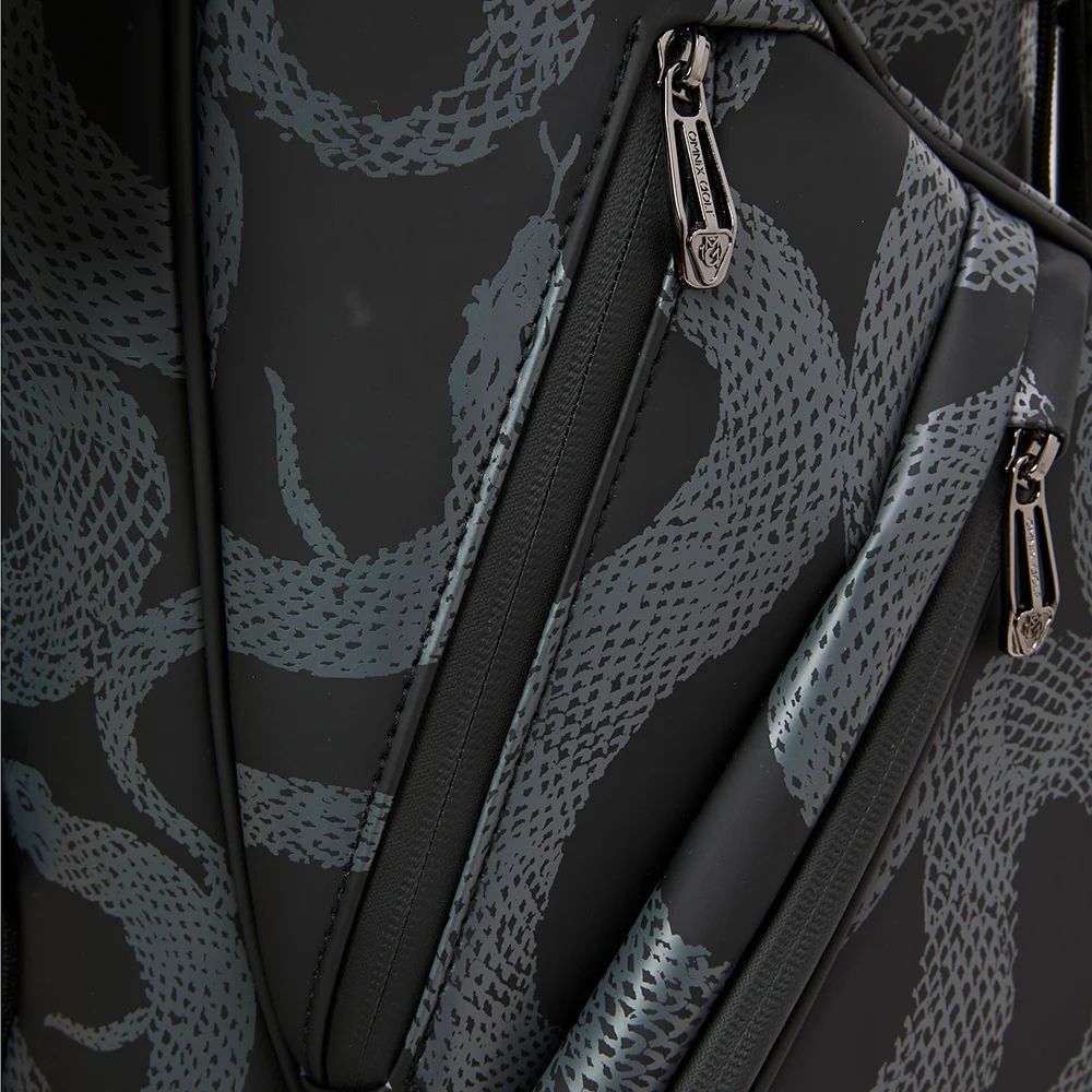 ×OMNiX GOLF SNAKE PATTERN CADDIE BAG (BLACK) / ×オムニックス ゴルフ コラボ ゴルフ バッグ