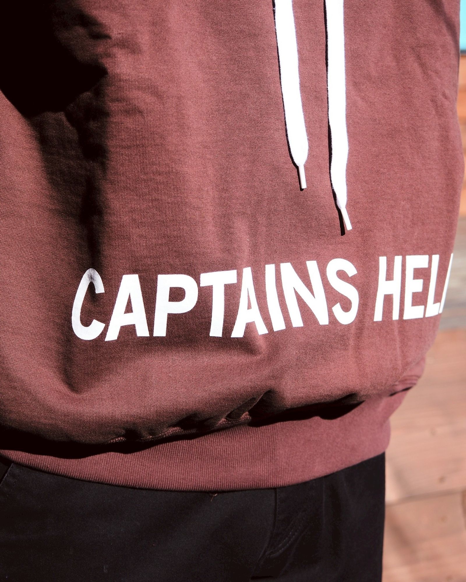 TM LOGO HOODIE (BROWN) / ロゴ プリント スウェット パーカー