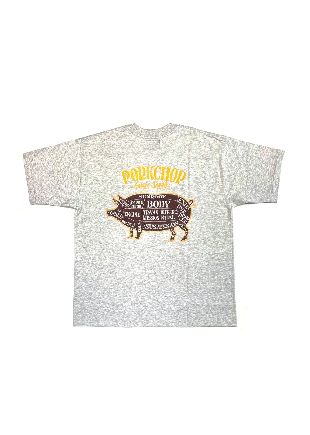 PORK BACK TEE (GRAY) / ポークバック ロゴ Tシャツ