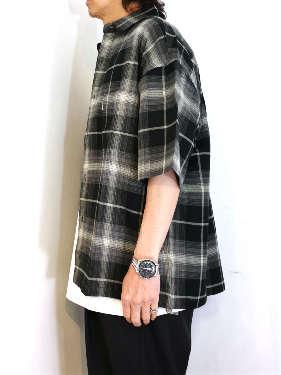 COOTIE PRODUCTIONS - R/C Ombre Check S/S Shirt (BLACK) / オンブレ