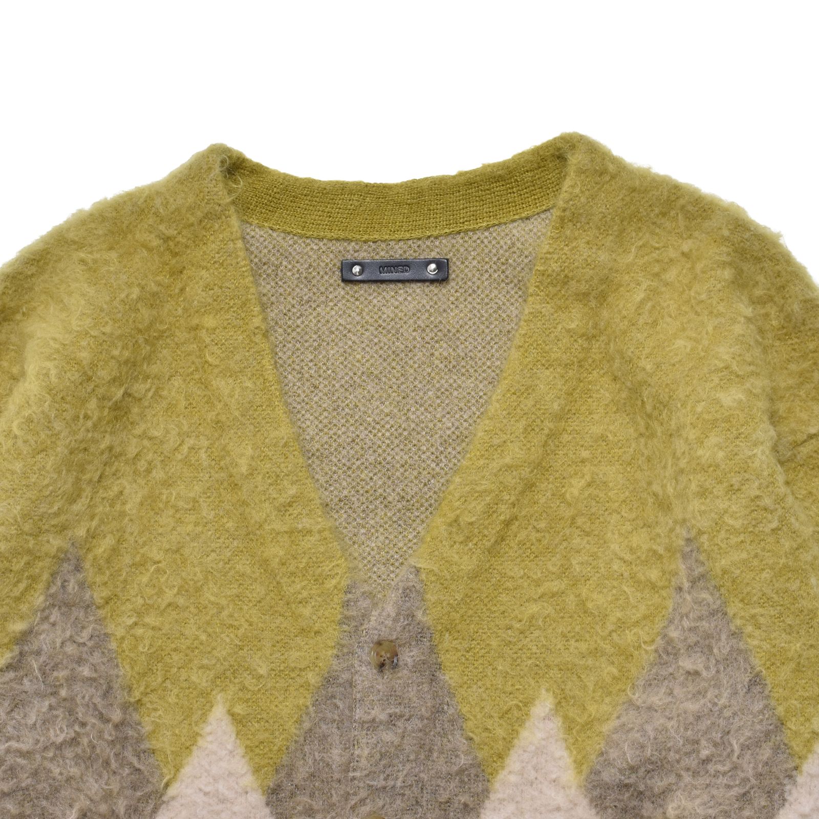 Mohair Argyle Knit Cardigan (YPT) /  アーガイル モヘアニット カーディガン
