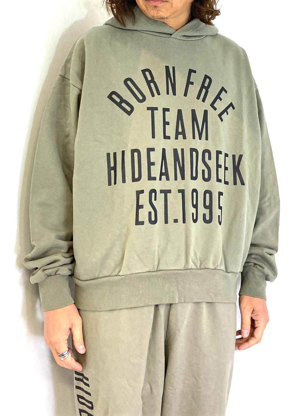 College Hooded Sweat Shirt (OLIVE DRAB) / オリジナル セットアップスウェット パーカー / セットアップ可能