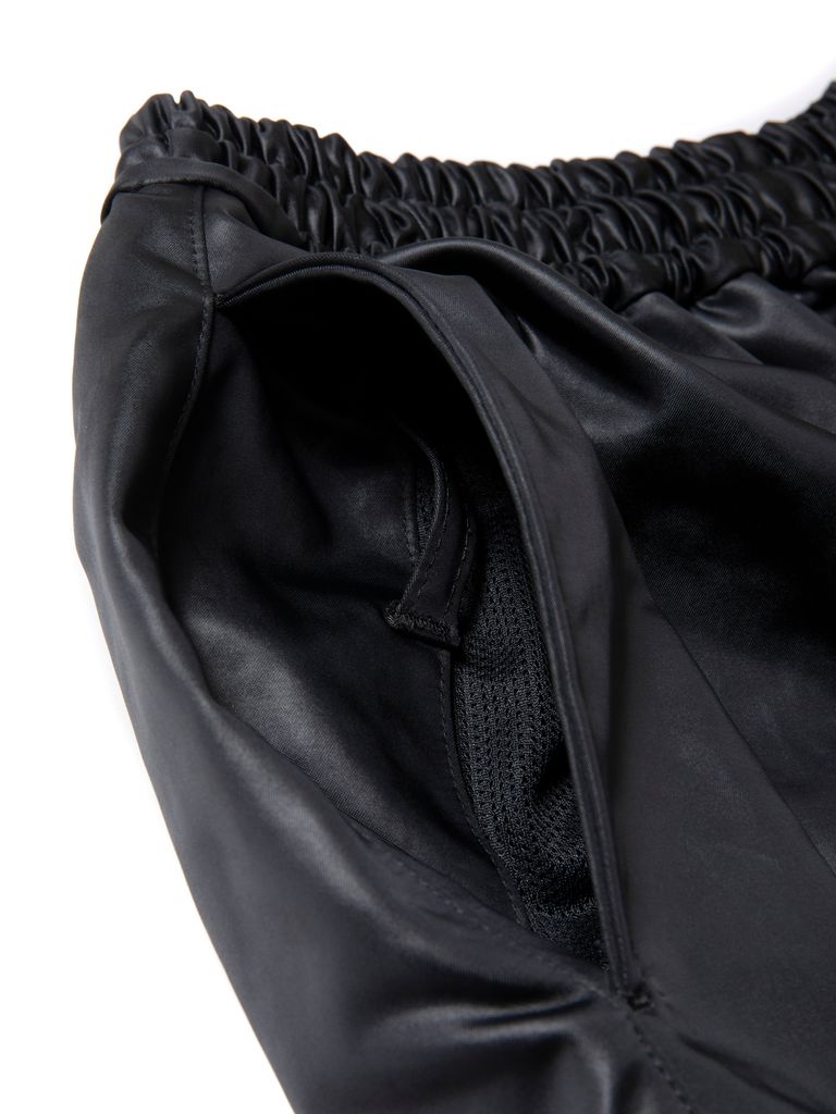 COOTIE PRODUCTIONS - Damp Coated Satin Wide Track Pants (BLACK 