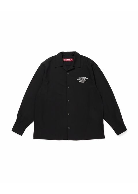 Open Collar L/S Shirt (BLACK) / オリジナル オープンカラー シャツ
