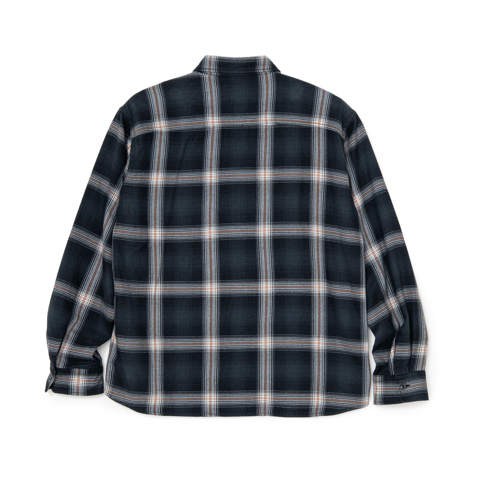 【ラスト1点】COTTON RAYON CHECK SHIRT (BLACK×BEIGE CHECK) / チェック コットンレーヨン ネルシャツ