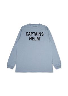 TRADEMARK LOGO LS TEE (LIGHT BLUE) / ロゴ プリント ロンT