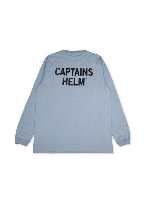 TRADEMARK LOGO LS TEE (LIGHT BLUE) / ロゴ プリント ロンT