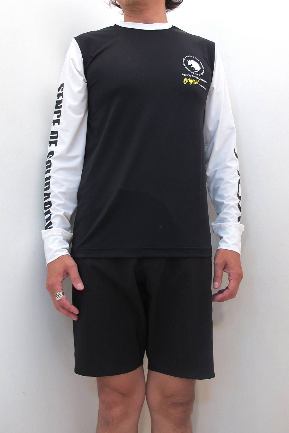 SURF L/S T-SHIRT Collaboration with VOLCOM (BLACK) / ボルコム コラボラッシュガード