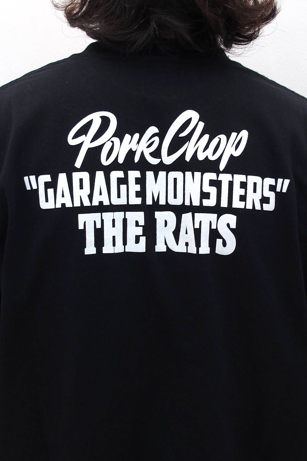 RATS - ×PORK CHOP GARAGE MONSTERS T-SHIRT (BLACK) / ポークチョップ