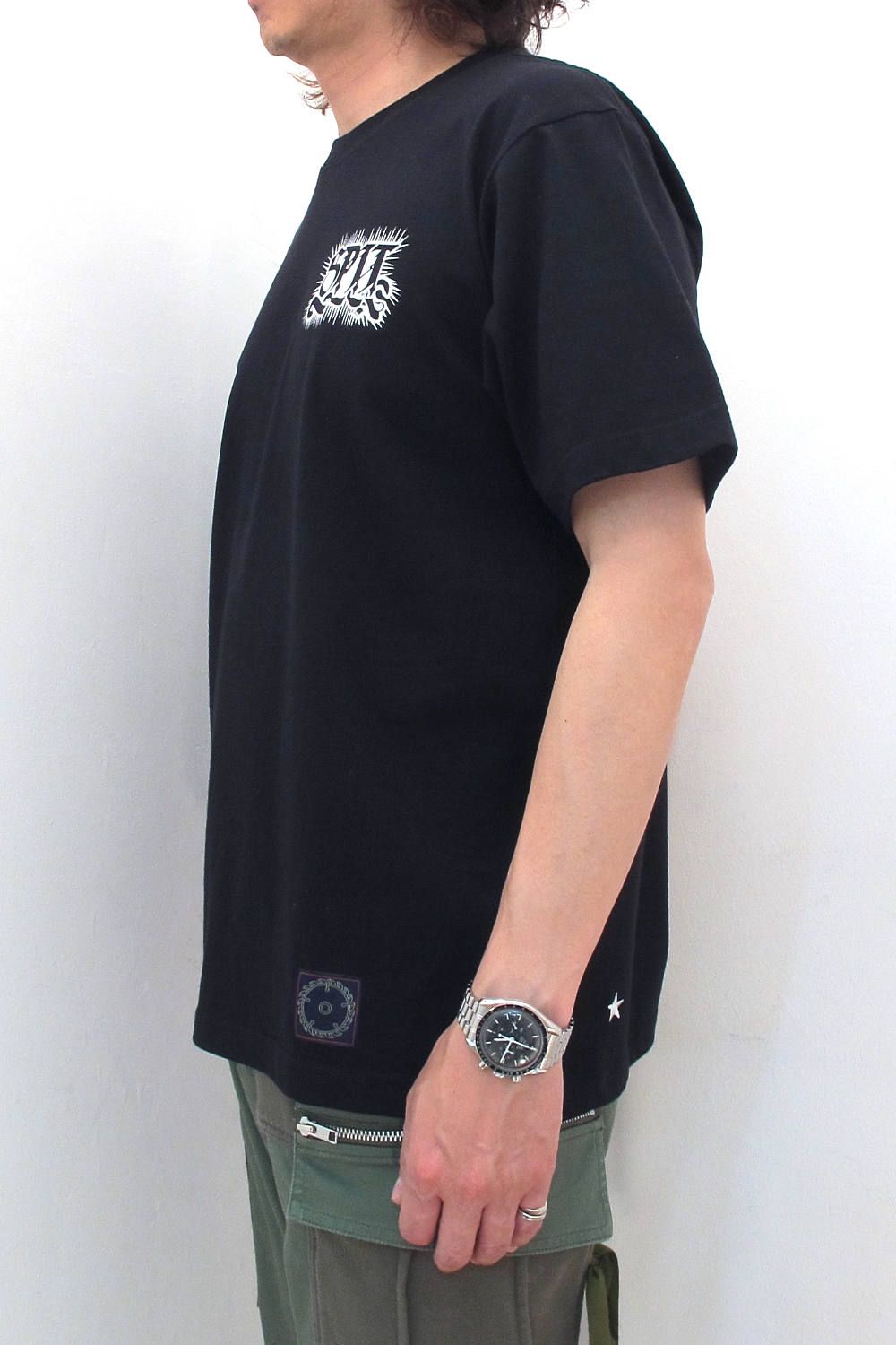 PRINT S/S TEE (BLACK) / SPIT&TAMAGAWA DINER コラボT