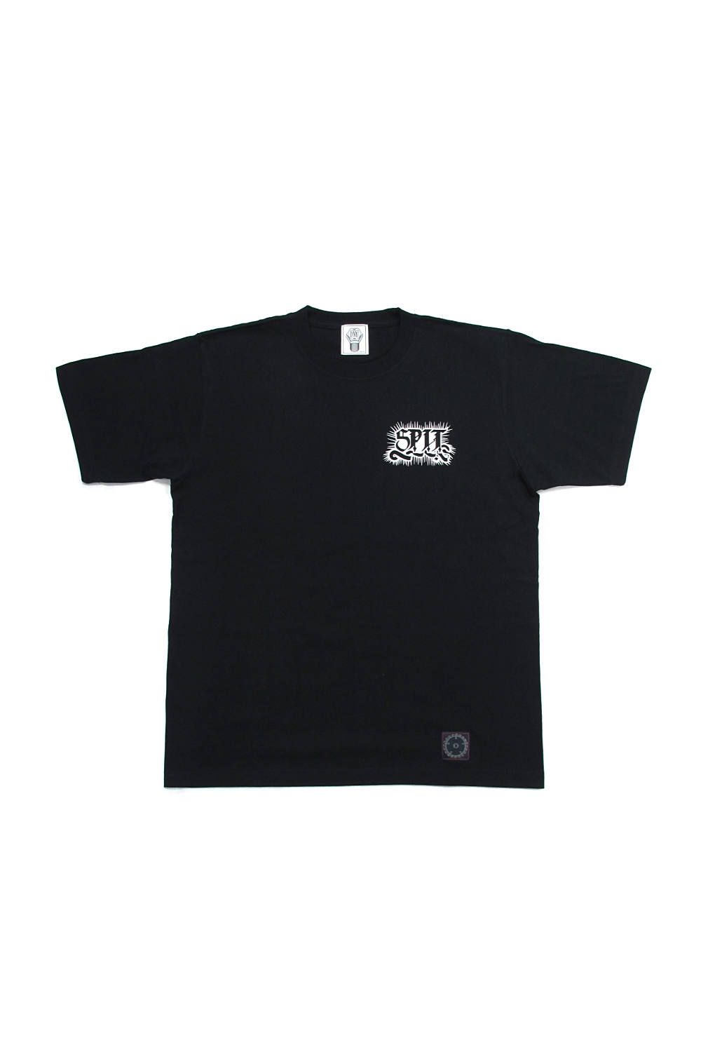 PRINT S/S TEE (BLACK) / SPIT&TAMAGAWA DINER コラボT