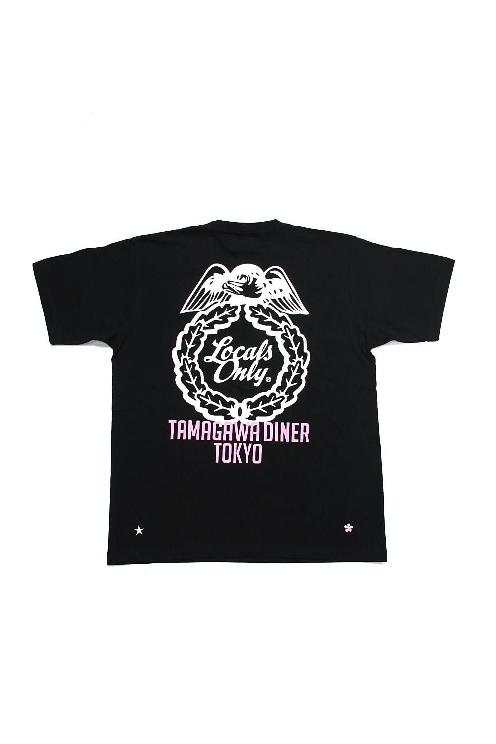 PRINT S/S TEE (BLACK) / SPIT&TAMAGAWA DINER コラボT