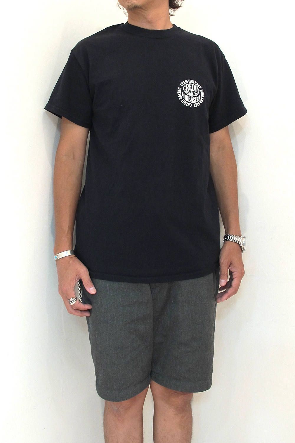 × CREDIT S/S TEE (BLACK) / クレジット コラボT