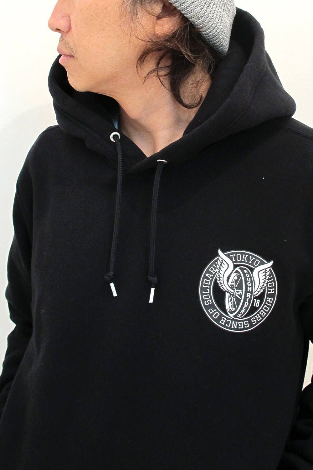 NEIGHBORHOOD ネイバーフッド パーカー サイズ:XL RATS TOKYO ROUGH RIDERS フライングホイール スウェット パーカー T.R.R. / C-HOODED.LS 18AW レッド トップス フーディー コラボ 【メンズ】