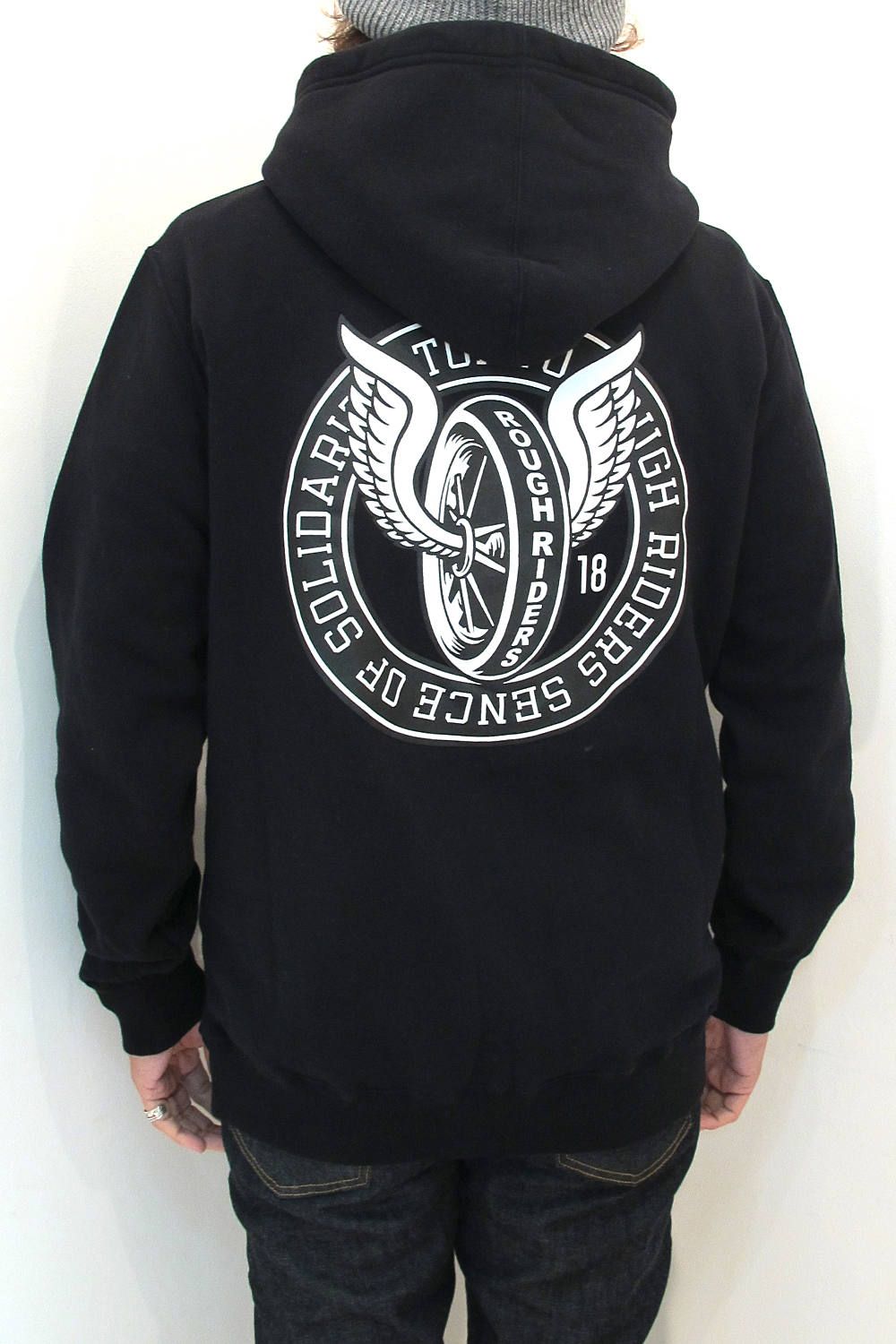 NEIGHBORHOOD ネイバーフッド パーカー サイズ:XL RATS TOKYO ROUGH RIDERS フライングホイール スウェット パーカー T.R.R. / C-HOODED.LS 18AW レッド トップス フーディー コラボ 【メンズ】