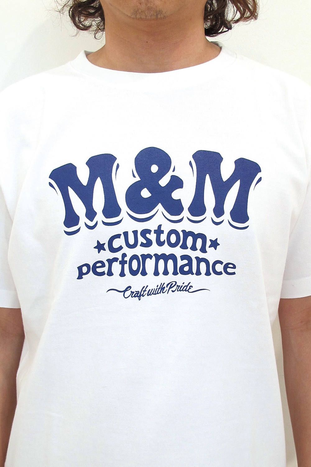 M&M CUSTOM PERFORMANCE - PRINT S/S TEE (WHITE) / ロゴプリントT