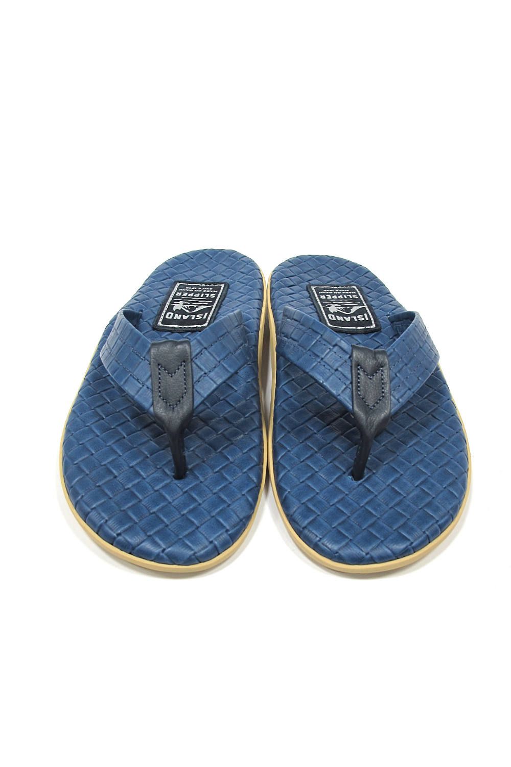 PT202SAS MEN'S SASSARI LEATHER THONG (ROYAL BLUE) / クラシックイタリアンウィーブサンダル