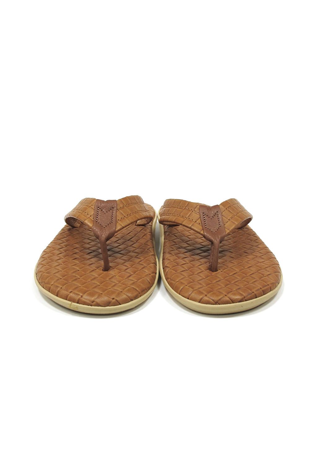 PT202SAS MEN'S SASSARI LEATHER THONG (COGNAC) / クラシックイタリアンウィーブサンダル