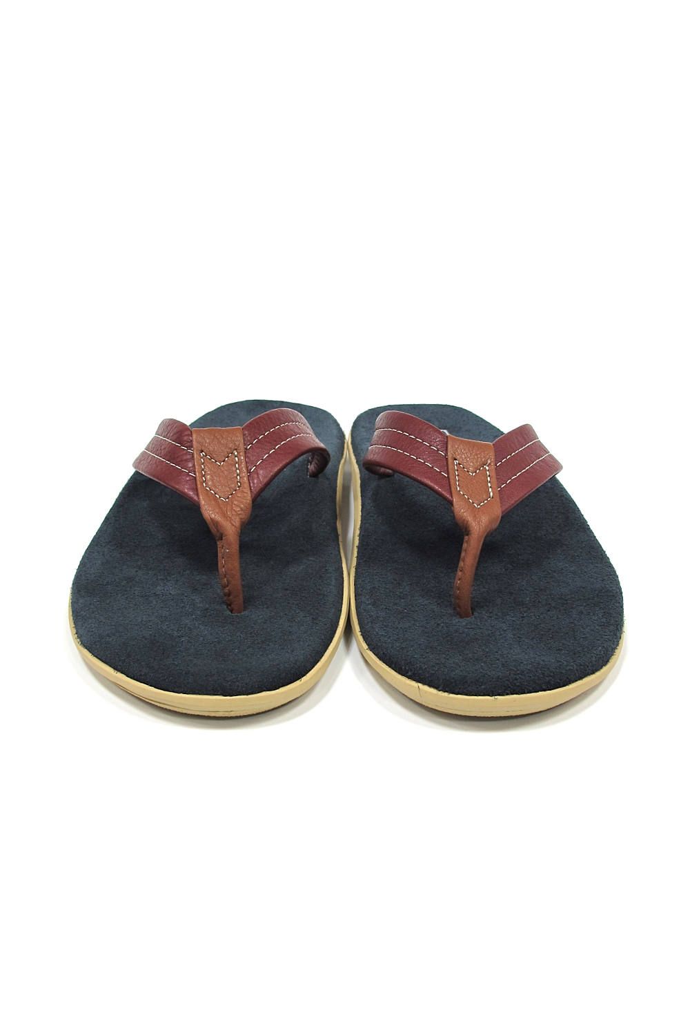 PT203ML MEN'S MALTI COLOR SUEDE LEATHER THONG (NAVY/OXBLOOD) / マルチカラースウェードサンダル
