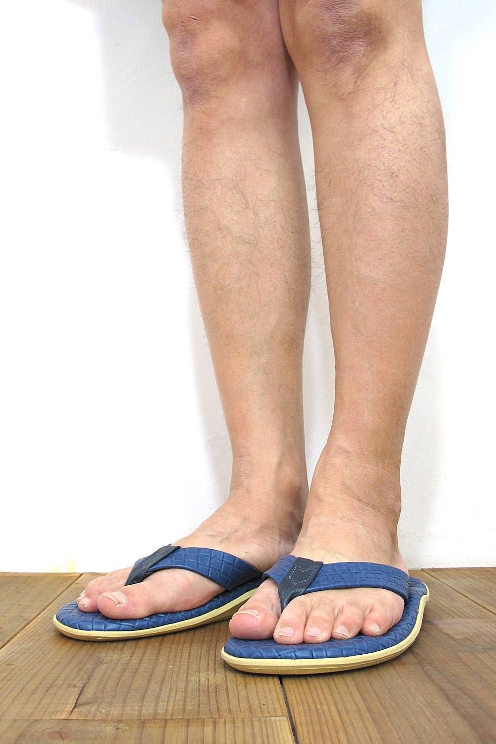 PT202SAS MEN'S SASSARI LEATHER THONG (ROYAL BLUE) / クラシックイタリアンウィーブサンダル