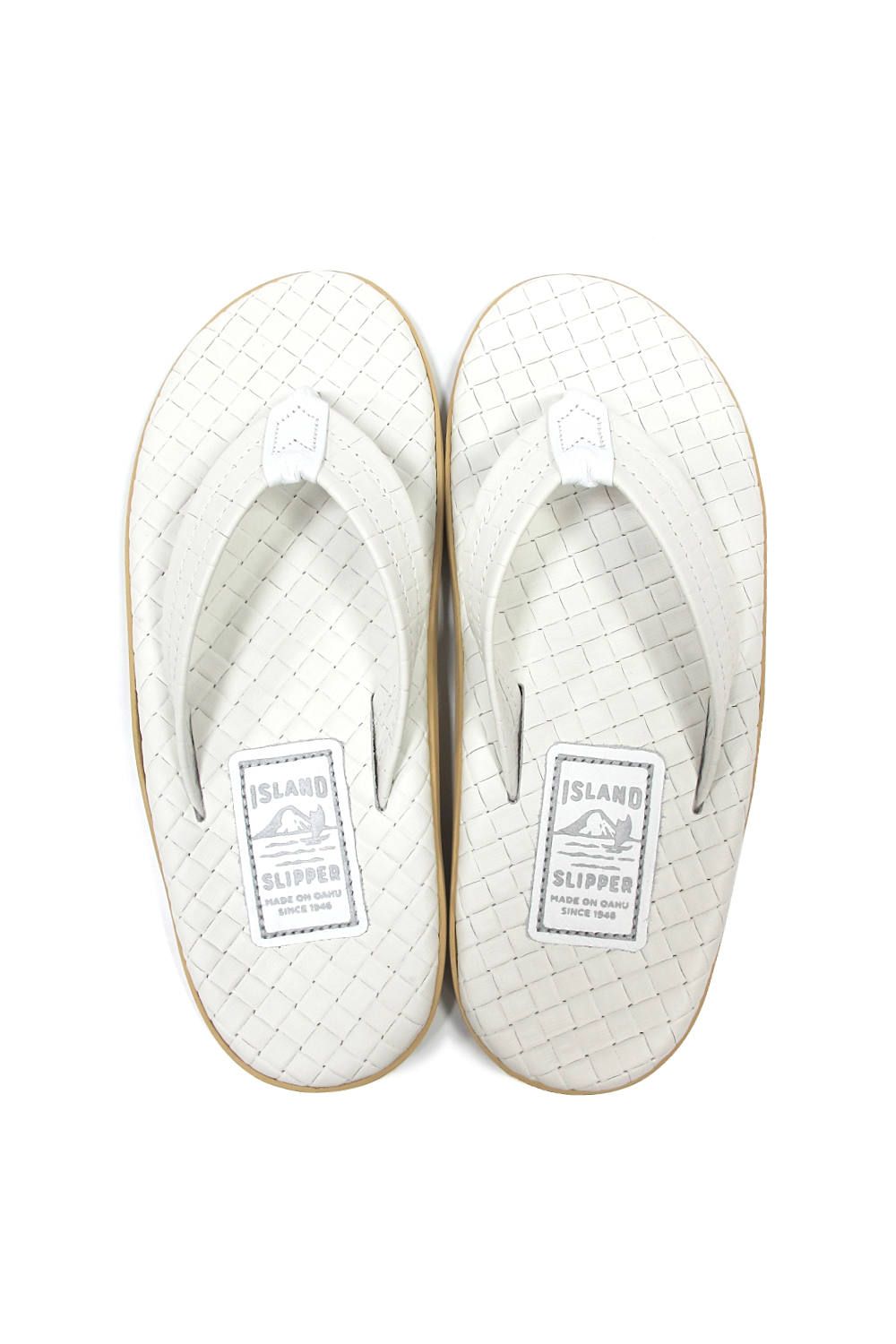 PT202SAS MEN'S SASSARI LEATHER THONG (WHITE) / クラシックイタリアンウィーブサンダル