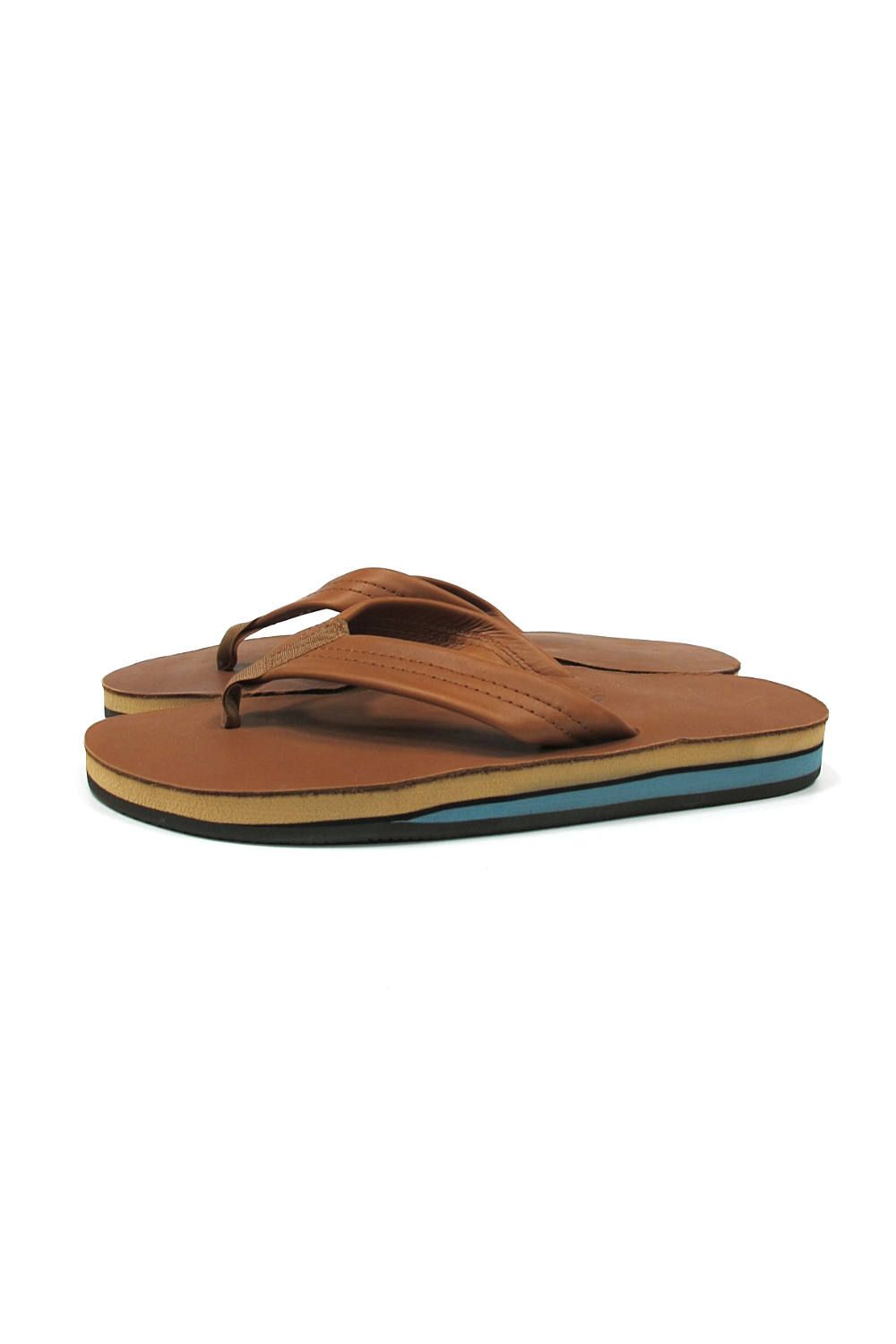 DOUBLE LAYER CLASSIC LEATHER with ARCH SUPPORT (TAN/BLUE) / ダブルミッドソール クラシックレザーサンダル