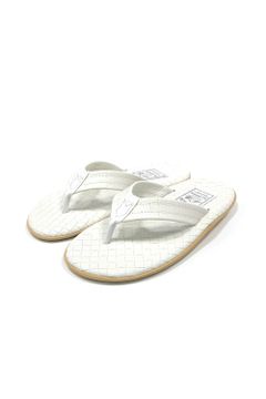 PT202SAS MEN'S SASSARI LEATHER THONG (WHITE) / クラシックイタリアンウィーブサンダル